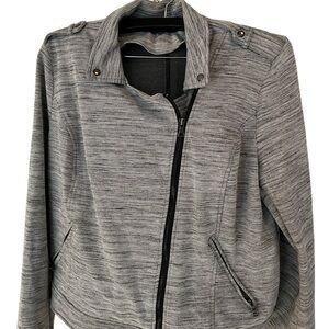 Apt.9 size XL Heather gray moto jacket with asymmetrical zipper, pockets